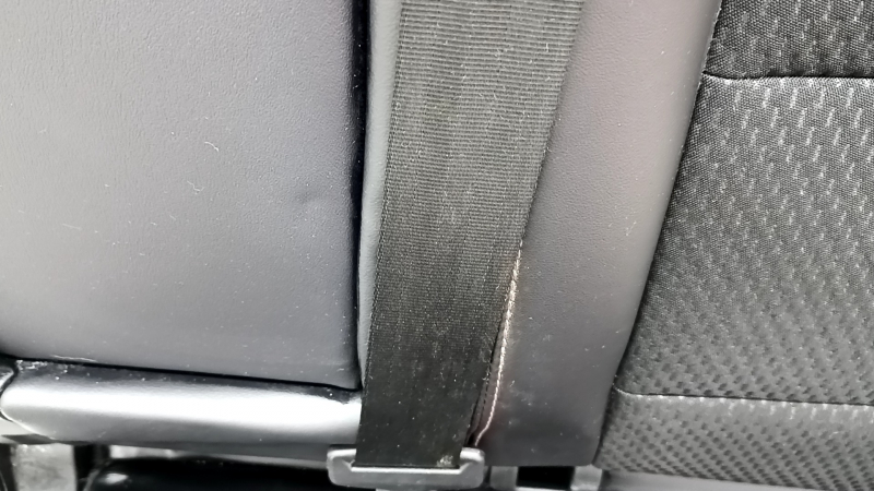 Rear seat left Ford Escape MK4 23- without airbag, mechanical, combined leather + cloth, black with red stitching, rusty runners, for dry cleaning, dented