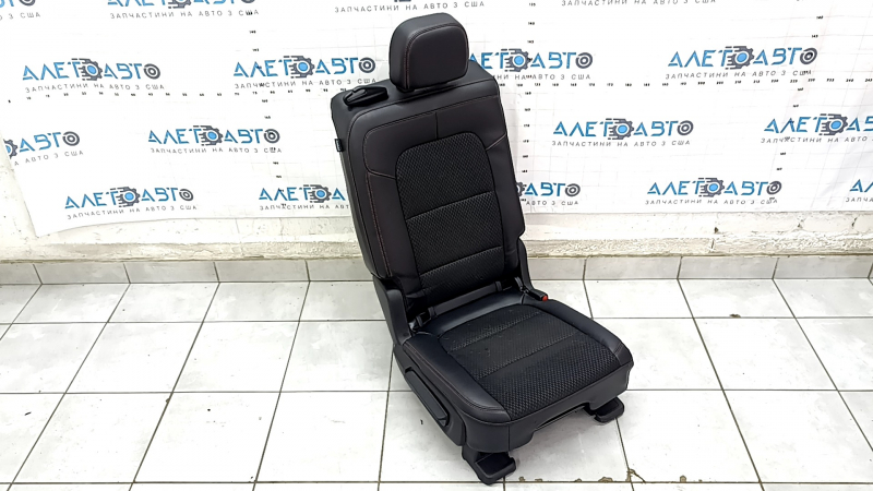 Right rear seat Ford Escape MK4 23- without airbag, combined leather + cloth, black with red stitching, rusty runners, dry cleaning, scratch