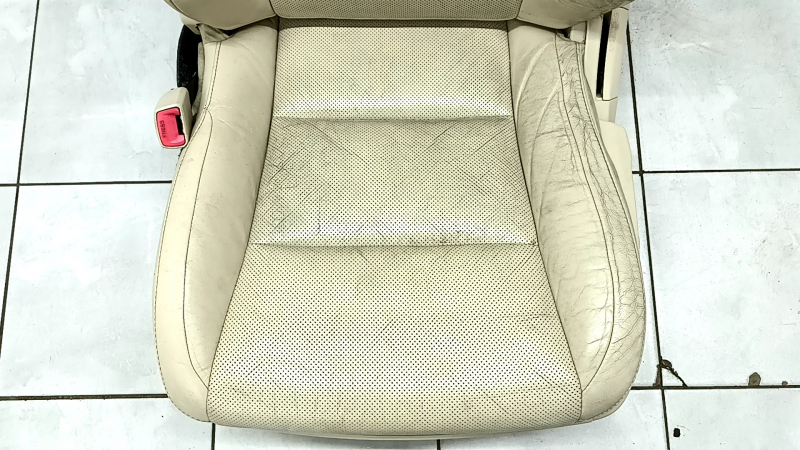 Driver's seat Lexus ES300h ES350 13-18 without airbag, electric, beige leather, heating, ventilation, worn, dented, cracked, dry-cleaned, scratch