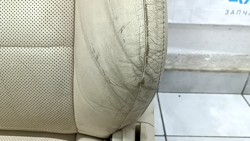 Driver's seat Lexus ES300h ES350 13-18 without airbag, electric, beige leather, heating, ventilation, worn, dented, cracked, dry-cleaned, scratch