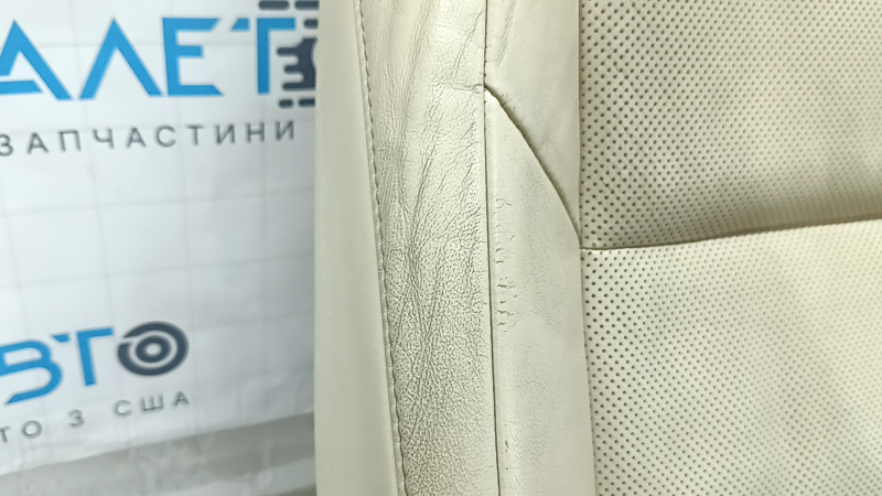 Driver's seat Lexus ES300h ES350 13-18 without airbag, electric, beige leather, heating, ventilation, worn, dented, cracked, dry-cleaned, scratch