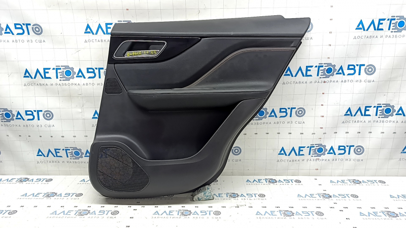 Door trim card rear right Jaguar F-Pace X761 17-20 leather black, armrest leather, brown stitching, with backlight, peeled leather