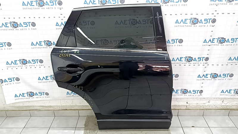Door assembly rear right Mazda CX-9 16- black 41W, tinted, under curtain, bumps, dent