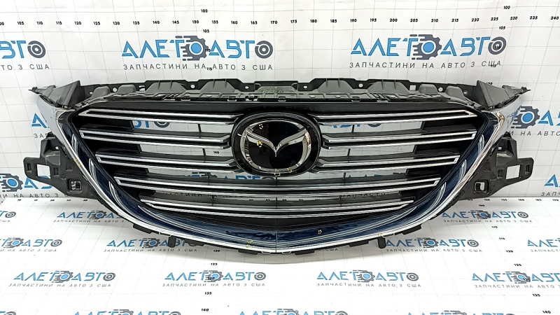Radiator grill grill Mazda CX-9 16- with emblem, under radar, with chrome inserts, under podium, pokes, sand