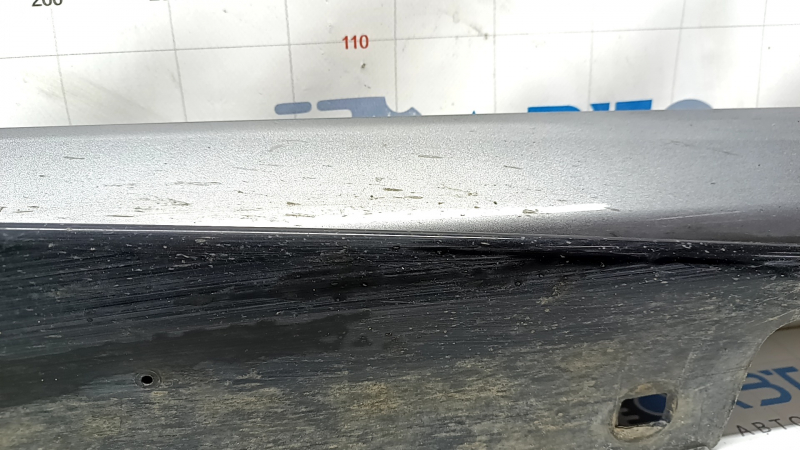 Right threshold Infiniti QX30 17- FWD, graphite, black gloss, scratches, sand, non-standard holes