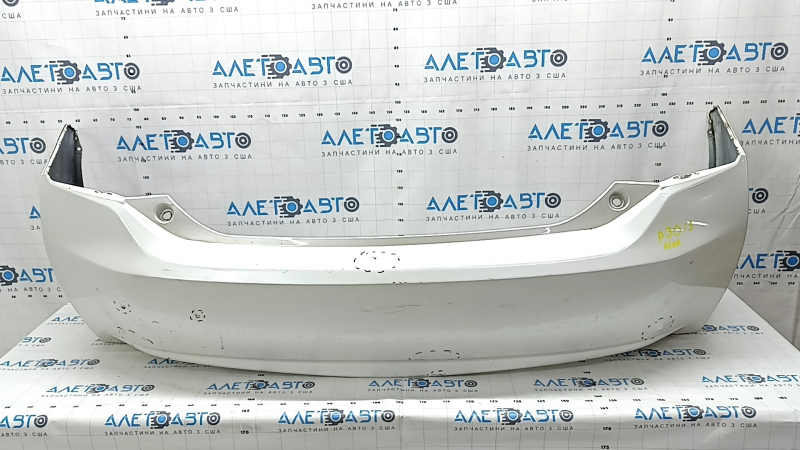 Rear bumper bare Toyota Prius 30 10-15 white, Taiwan, dented, torn, worn, broken fasteners, scratches