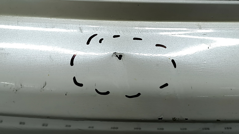 Rear bumper bare Toyota Prius 30 10-15 white, Taiwan, dented, torn, worn, broken fasteners, scratches
