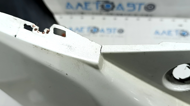 Rear bumper bare Toyota Prius 30 10-15 white, Taiwan, dented, torn, worn, broken fasteners, scratches