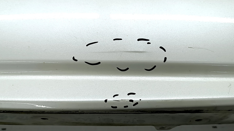 Rear bumper bare Toyota Prius 30 10-15 white, Taiwan, dented, torn, worn, broken fasteners, scratches