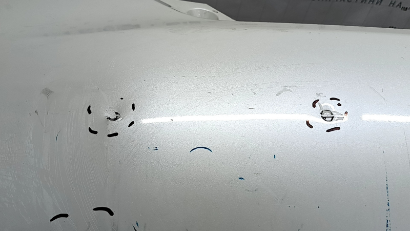 Rear bumper bare Toyota Prius 30 10-15 white, Taiwan, dented, torn, worn, broken fasteners, scratches