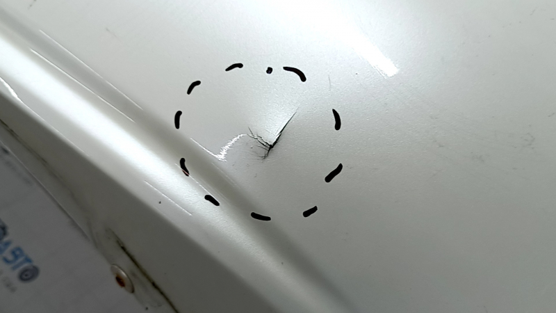 Rear bumper bare Toyota Prius 30 10-15 white, Taiwan, dented, torn, worn, broken fasteners, scratches