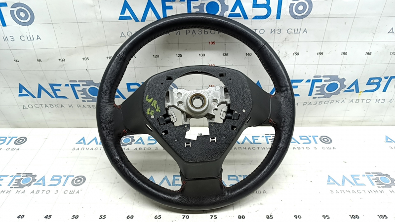 Naked steering wheel Subaru Impreza WRX GH 09-14 leather black with red stitching, worn