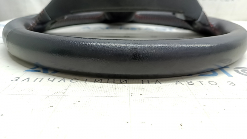 Naked steering wheel Subaru Impreza WRX GH 09-14 leather black with red stitching, worn