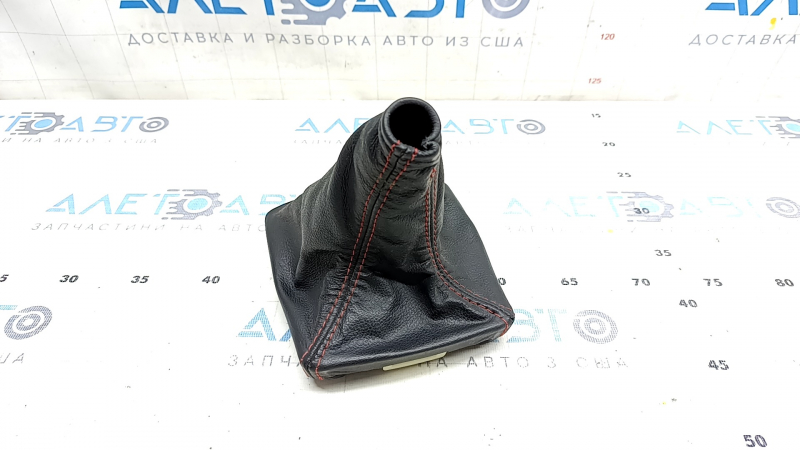 Gear knob cover Subaru Impreza WRX GH 09-14 manual transmission leather black with red stitching