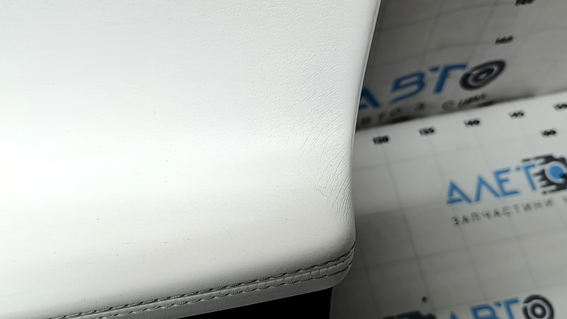 Door trim card front right Tesla Model S 16-20 rest black leather, armrest leather white, insert suede, molding graphite, gray stitching, backlight, dented, scratches, for cleaning