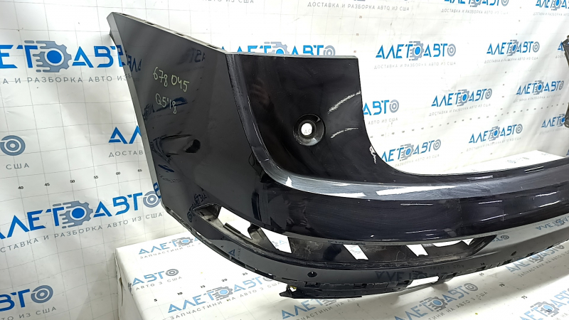 Bare rear bumper upper part Audi Q5 80A 18-20 for parking sensors, black, with fastening, broken fastenings