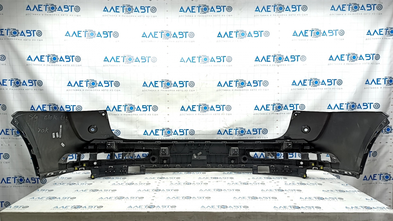 Bare rear bumper upper part Audi Q5 80A 18-20 for parking sensors, black, with fastening, broken fastenings