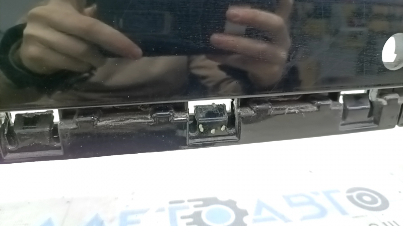 Bare rear bumper upper part Audi Q5 80A 18-20 for parking sensors, black, with fastening, broken fastenings