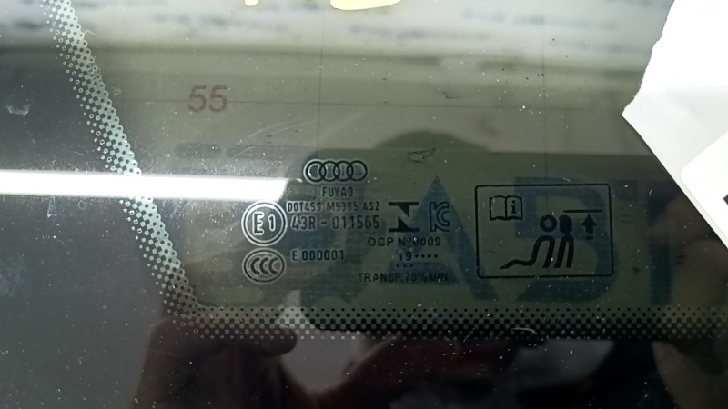 Rear left blind window glass Audi A6 C8 19- with black glossy molding