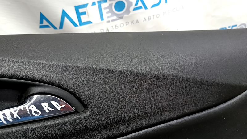 Door trim card rear right Chevrolet Equinox 18-21 black, armrest black leather, black insert, scratches
