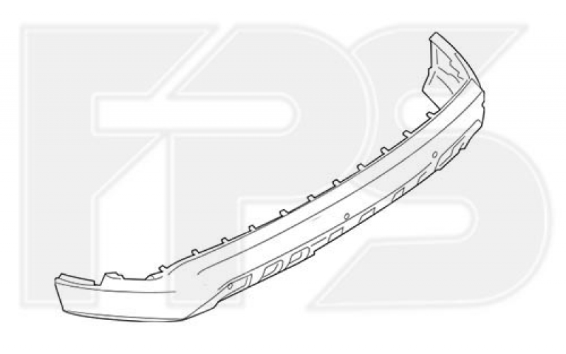 Rear bumper lip Ford Edge 19 - without parking sensors, without towing hook and towbar