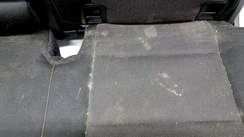 Rear row of seats 2nd row left Honda CRV 23- without airbag, black cloth with orange stitching, Sport, dented, dry cleanable