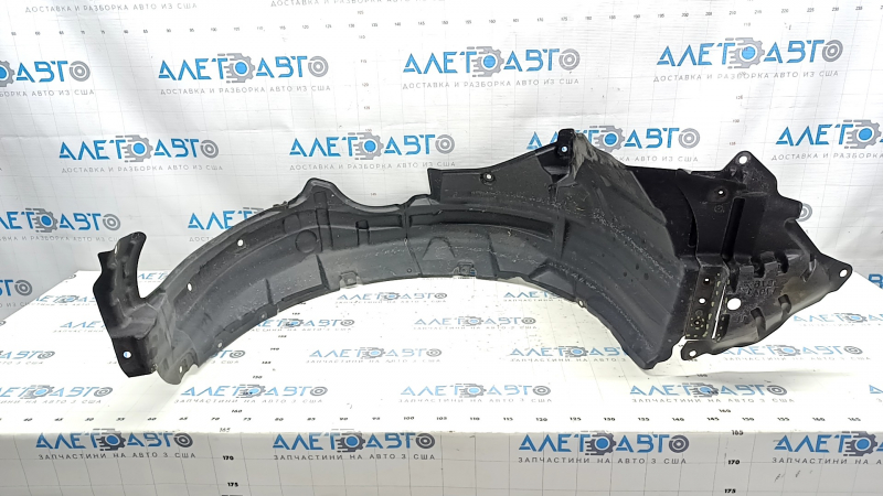Front left fender liner Toyota Prius V 12-14 pre-restoration, tears, broken mudguard mounting bolt