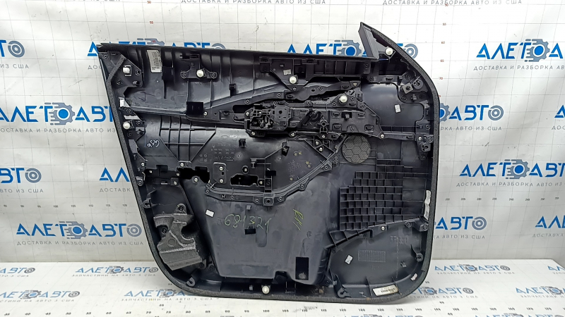 Door trim card front right Mazda CX-30 20- black, insert dark blue, black cloth, armrest leather dark blue, scratches