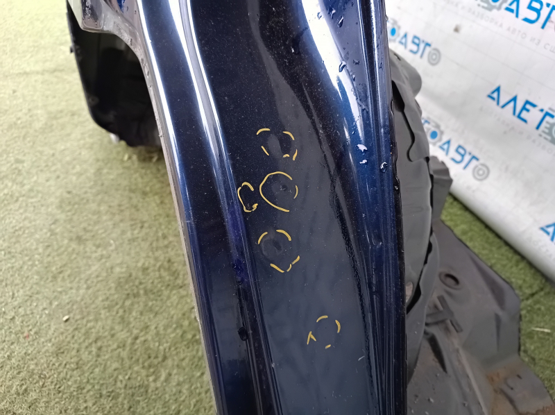 Quarter wing rear right Toyota Rav4 19-20 on the body, black, painted blue, made, dented, pokes