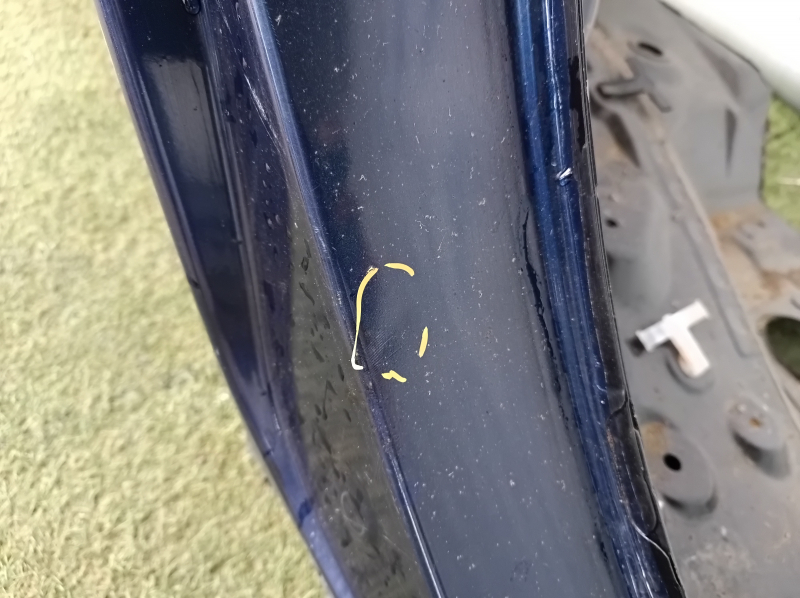 Quarter wing rear right Toyota Rav4 19-20 on the body, black, painted blue, made, dented, pokes