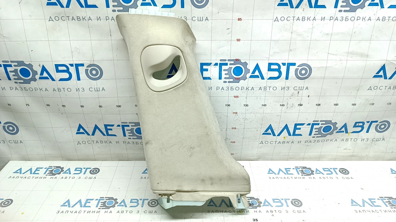 Upper center pillar trim, left belt, Tesla Model S 16-20 rest, beige, suede, tear, needs cleaning