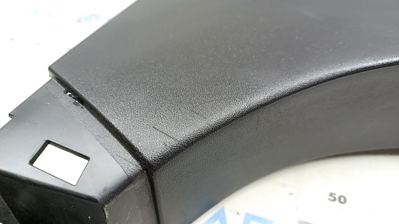 Center pillar trim lower left Tesla Model S 12-20 black, with beige insert, worn leather, scratches
