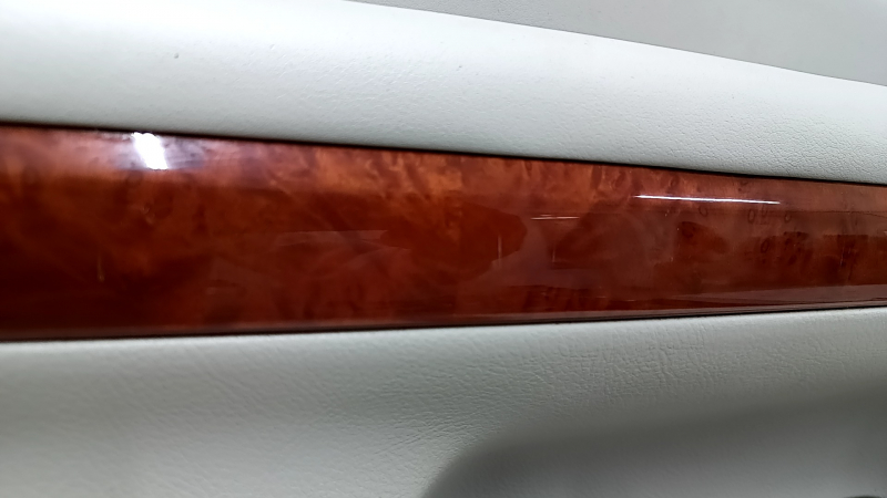 Door trim card rear left Lexus RX300 RX330 RX350 RX400H 04-09 gray, black top, gray leather armrest, wood insert, scratches