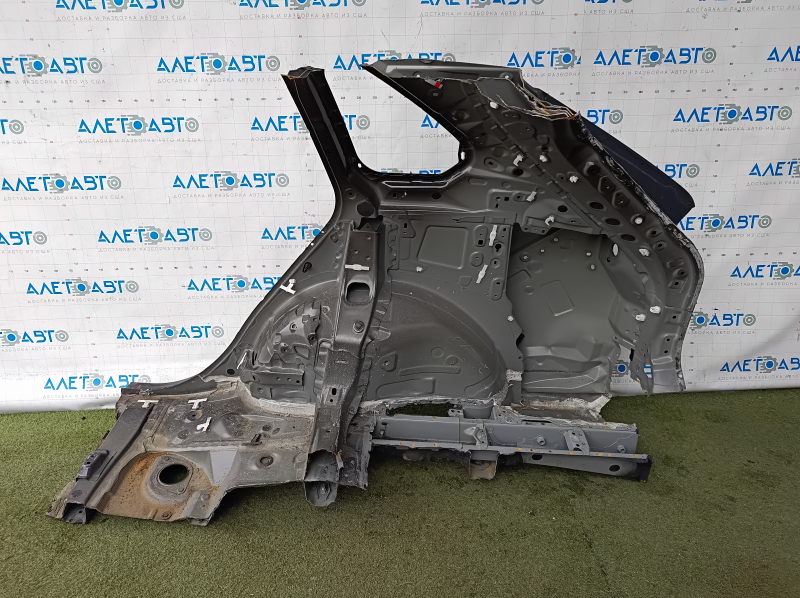 Quarter wing rear right Toyota Rav4 19-20 on the body, black, painted blue, made, dented, pokes