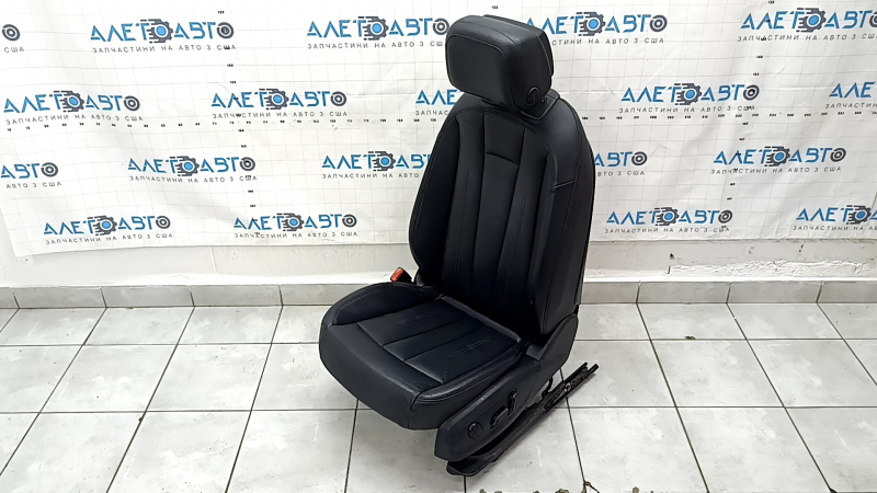 Driver's seat Audi A4 B9 17-19 without airbag, electric, heated, leather, black, cracked, for cleaning