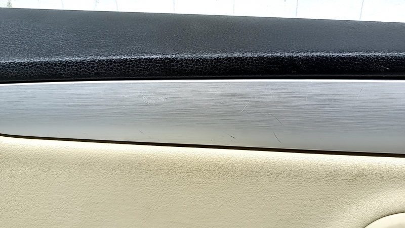 Door trim card front left VW CC 08-17 black with beige insert leather, armrest leather beige, molding gray, scratches