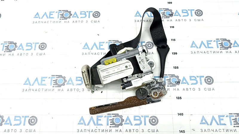 Passenger seat belt Ford Fusion mk5 17-20 black, with tensioner, driftwood, for dry cleaning, cracked plastic on the mount