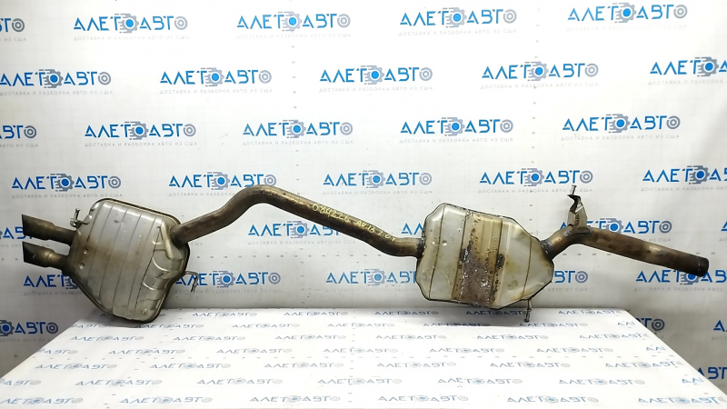 Muffler rear part resonator with barrel Audi A4 B8 13-16 rest 2.0T dented, corrosion