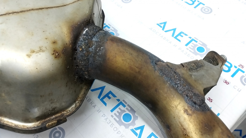 Muffler rear part resonator with barrel Audi A4 B8 13-16 rest 2.0T dented, corrosion