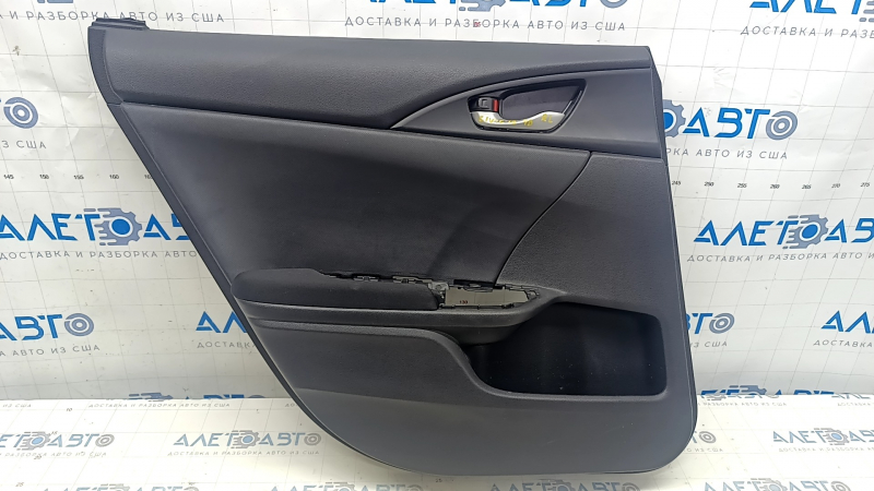 Door trim card rear left Honda Civic X FC 16-21 4d black, armrest black cloth, scratches, abrasions