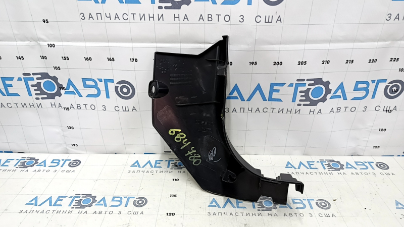 Front pillar trim lower left Nissan Rogue 14-20 black, scratches, worn