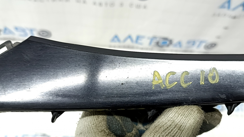 Front bumper trim under headlight left Honda Accord 18-22 black gloss, sand