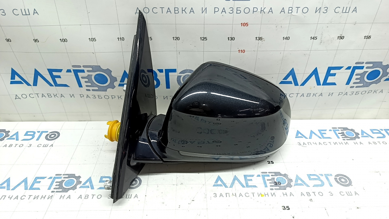 Left side mirror BMW X5 F15 14-18 mount glossy, 5 pins, turn signal, heated, auto-dimming, black