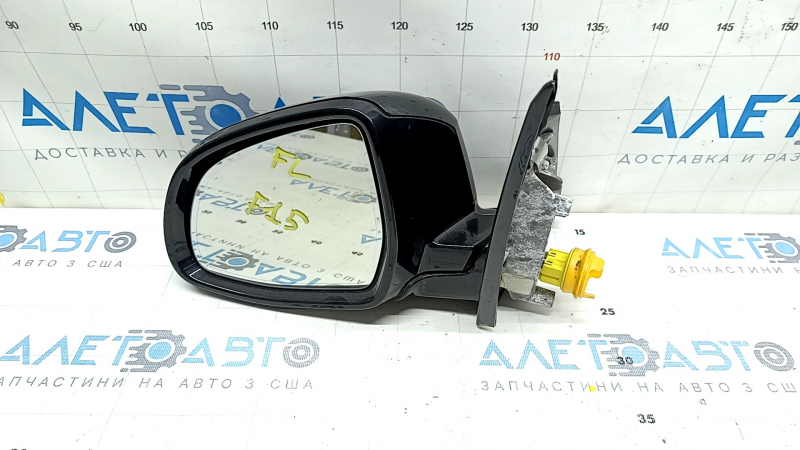 Left side mirror BMW X5 F15 14-18 mount glossy, 5 pins, turn signal, heated, auto-dimming, black