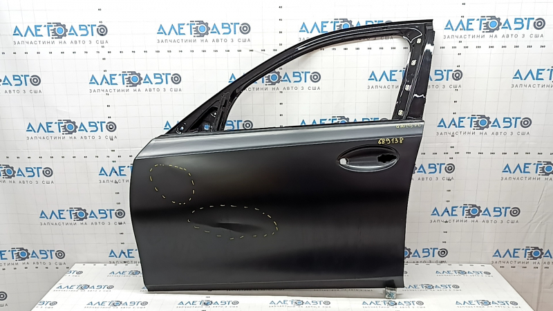 Bare front left door BMW 3 G20 19- black 668, in black matte film, dents