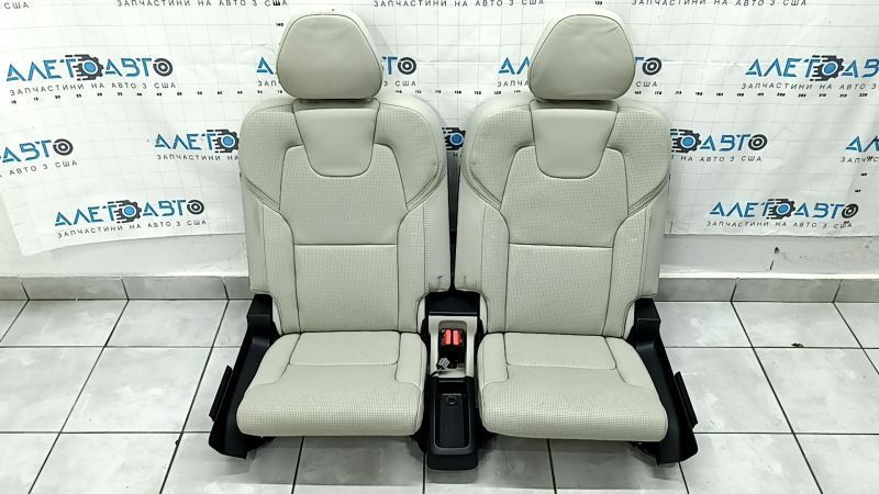 Rear row of seats 3 row Volvo XC90 16-22 leather gray, perforation, dry-cleanable