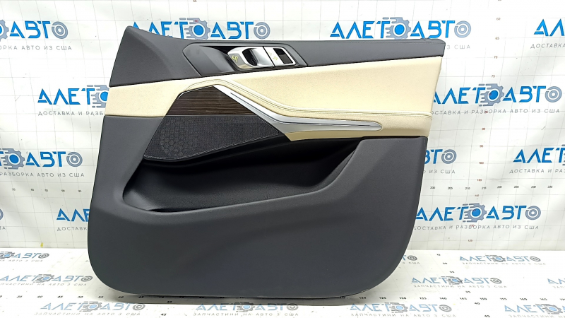 Door trim card front right BMW X5 G05 19-23 leather schwarz/Canberra-Beige