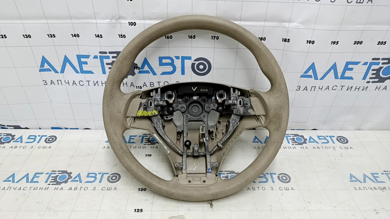 Naked steering wheel Nissan Rogue 14-16 rubber beige, scuffed, needs cleaning