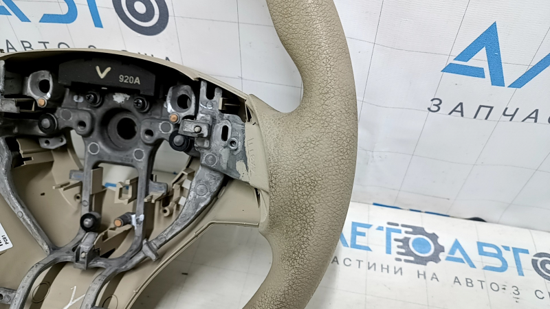 Naked steering wheel Nissan Rogue 14-16 rubber beige, scuffed, needs cleaning