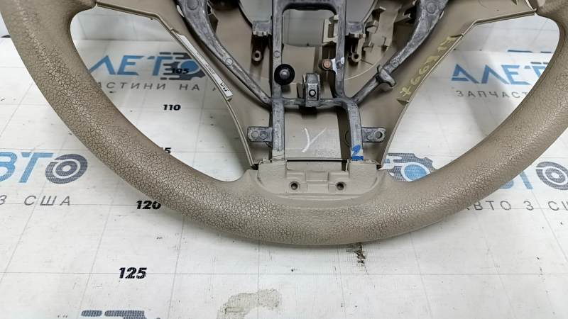 Naked steering wheel Nissan Rogue 14-16 rubber beige, scuffed, needs cleaning